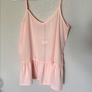 NWT Sheer Abercrombie & Fitch Pink Flowy Tank Top
